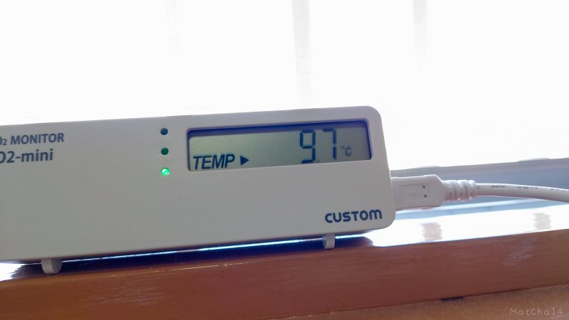 CO2-miniは、温度9.7度を指し示した。