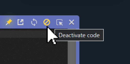 「Deactivate code」の表示。
